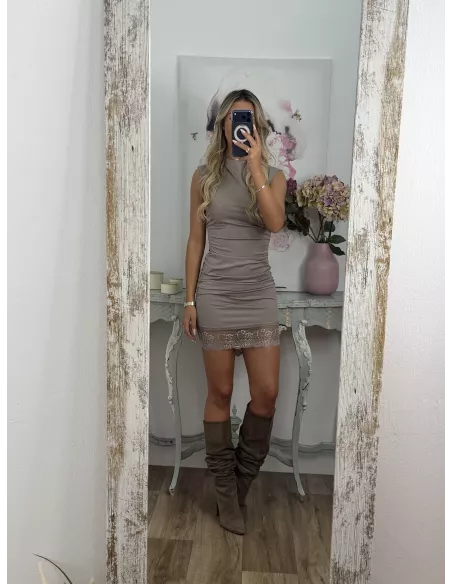 Vestido Xandra taupe