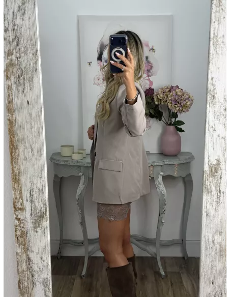 Chaqueta cruzada taupe
