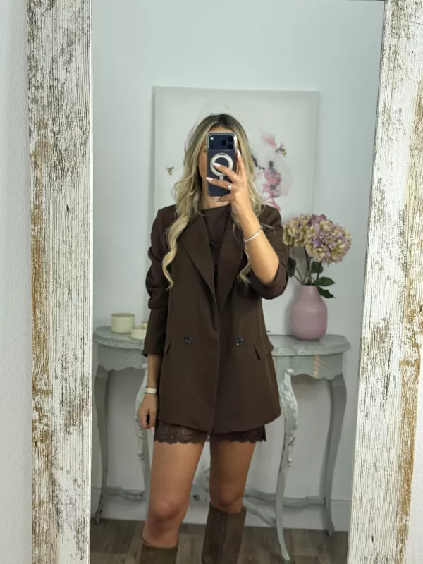 Chaqueta cruzada choco