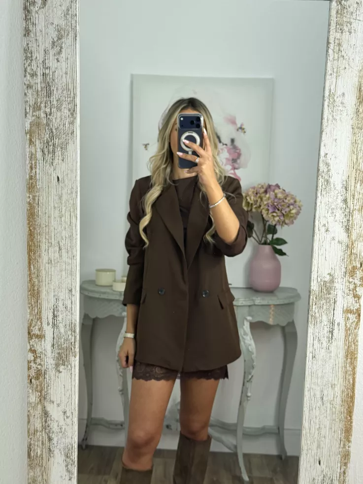 Chaqueta cruzada choco