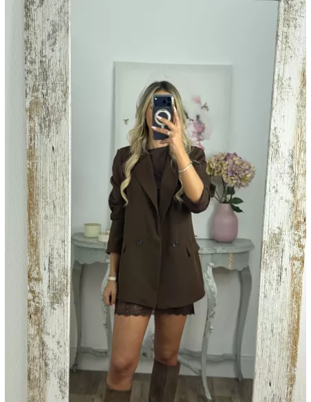 Chaqueta cruzada choco