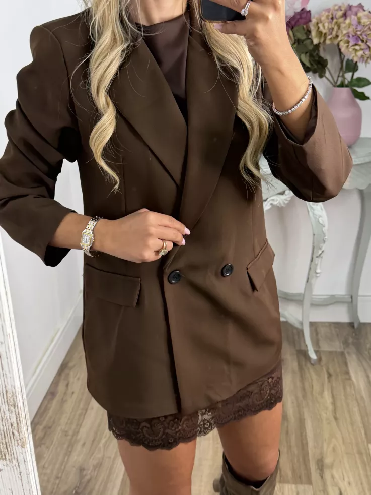 Chaqueta cruzada choco