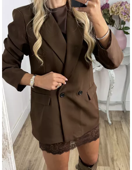 Chaqueta cruzada choco