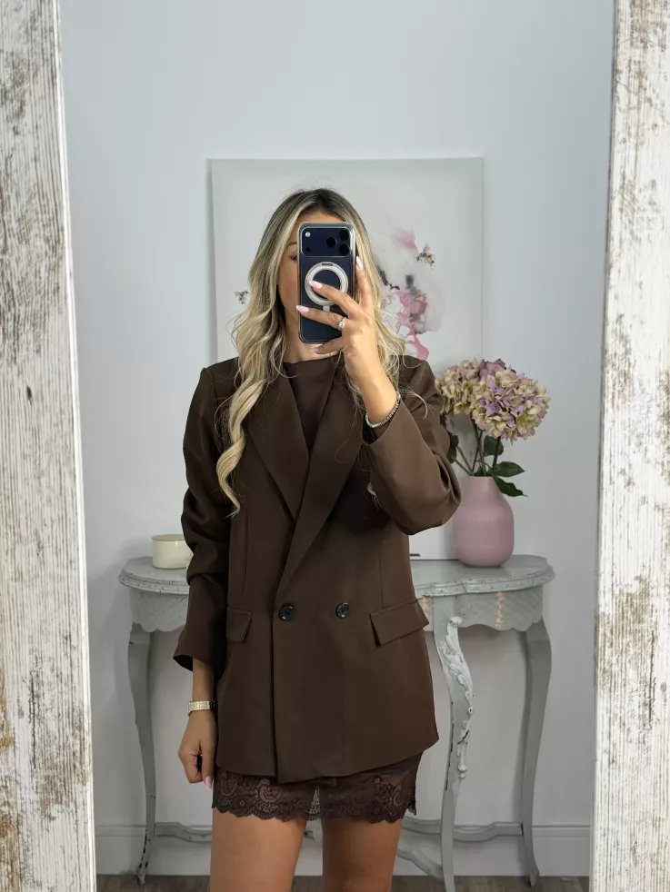 Chaqueta cruzada choco