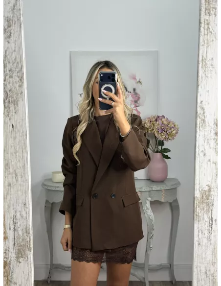 Chaqueta cruzada choco