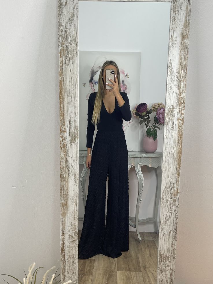 Pantalón tejido punto rugoso