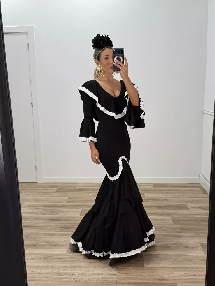 Vestido Peonia negro y blanco