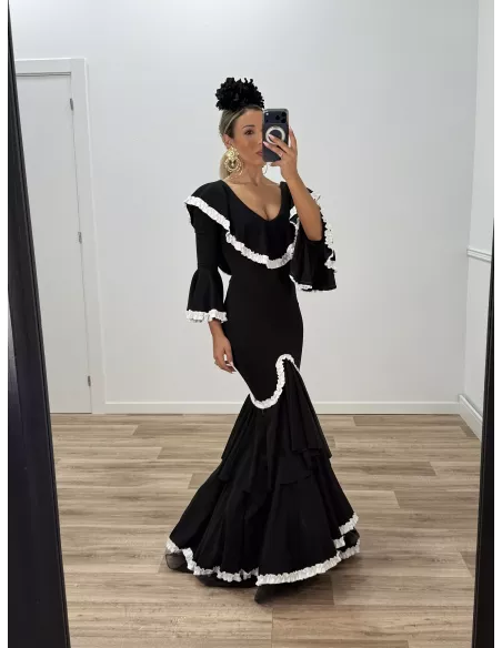 Vestido Peonia negro y blanco