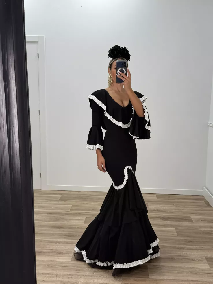 Vestido Peonia negro y blanco