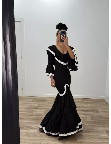 Vestido Peonia negro y blanco