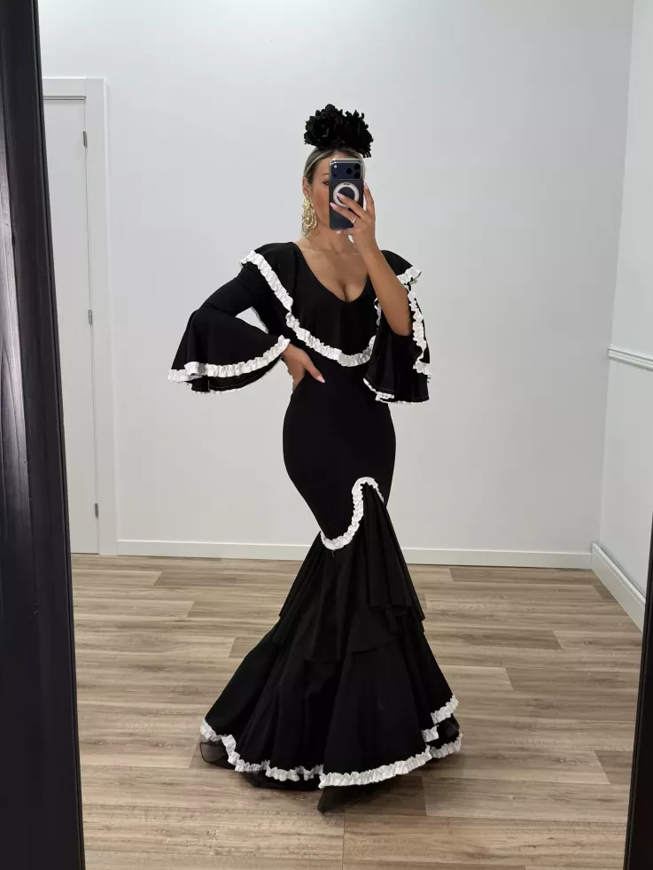 Vestido Peonia negro y blanco