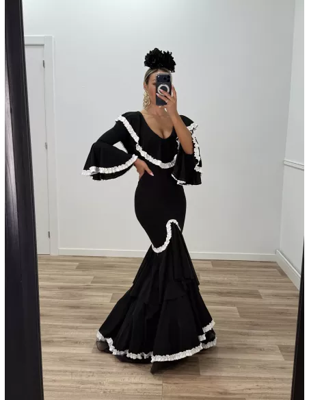 Vestido Peonia negro y blanco