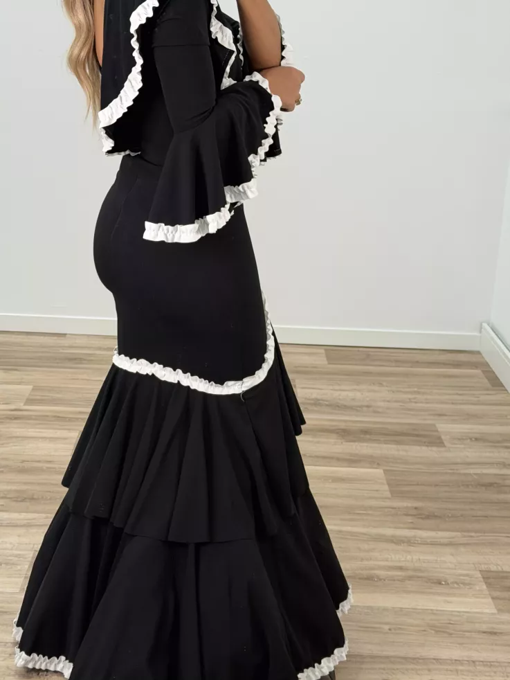 Vestido Peonia negro y blanco