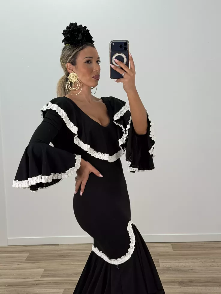 Vestido Peonia negro y blanco