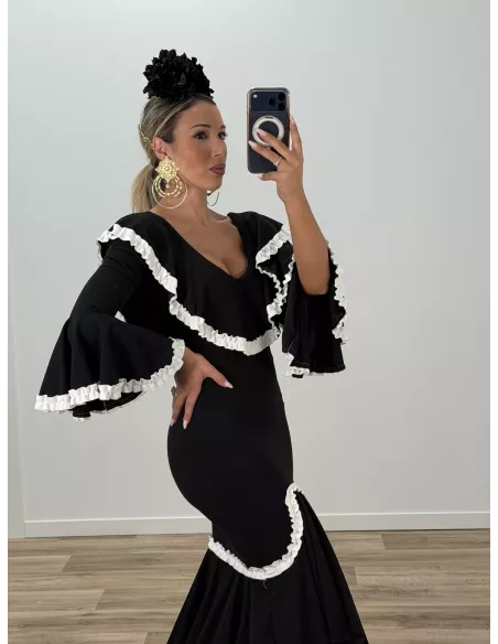 Vestido Peonia negro y blanco