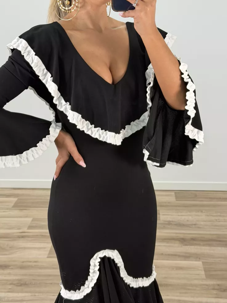 Vestido Peonia negro y blanco