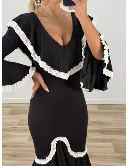 Vestido Peonia negro y blanco