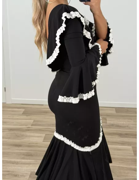 Vestido Peonia negro y blanco