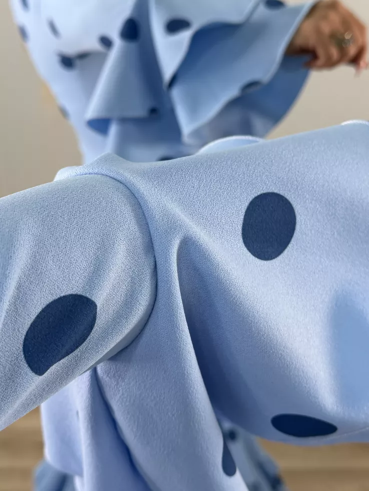 Vestido Sevilla lunares celeste