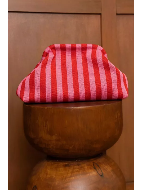 Bolso Essentia de rayas rojo y rosa