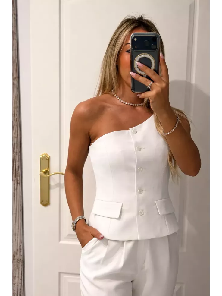 Chaleco asimétrico blanco