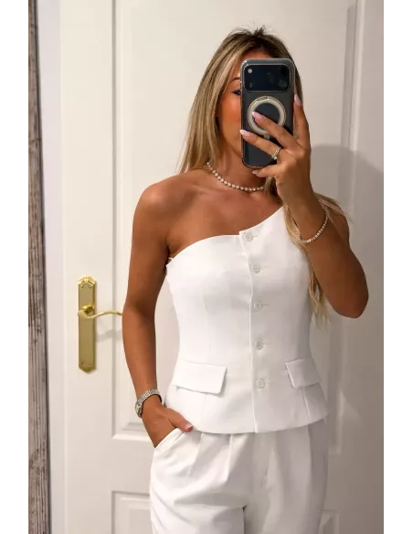 Chaleco asimétrico blanco