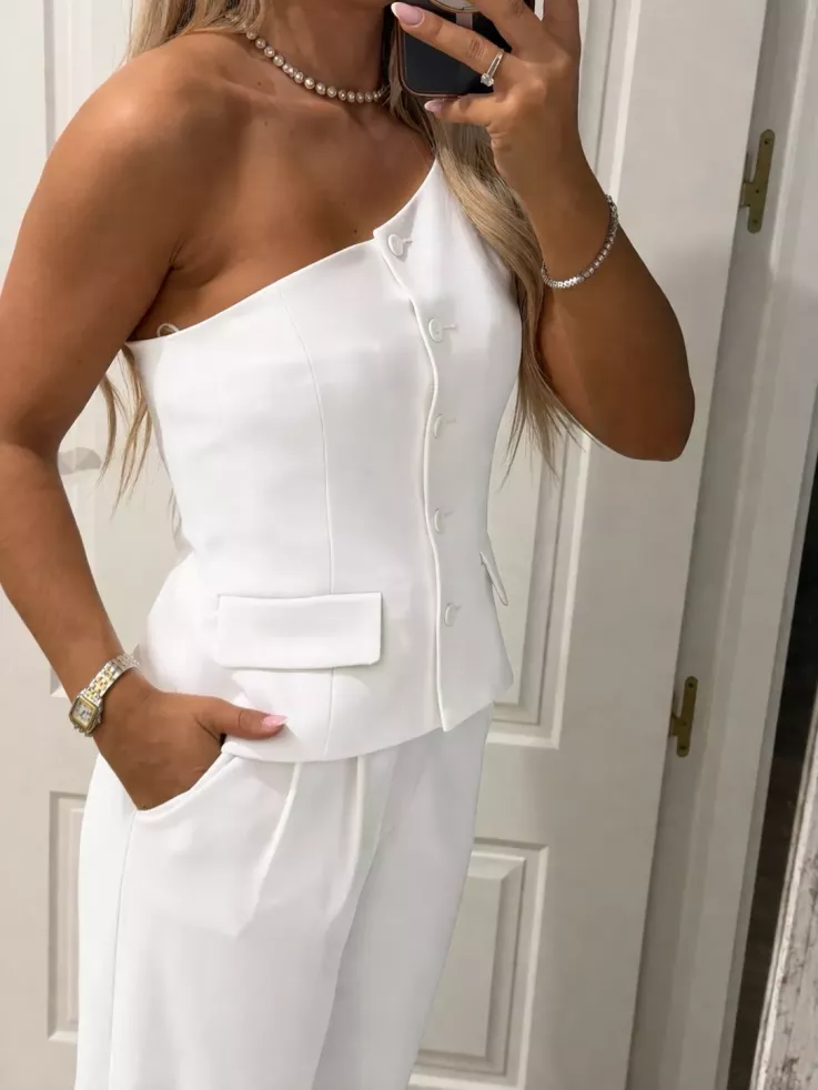 Chaleco asimétrico blanco