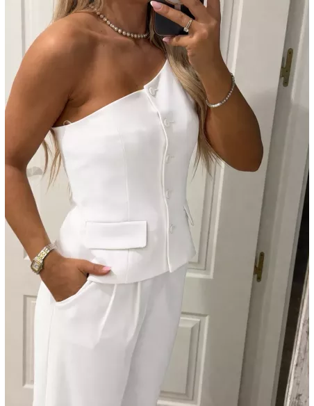 Chaleco asimétrico blanco