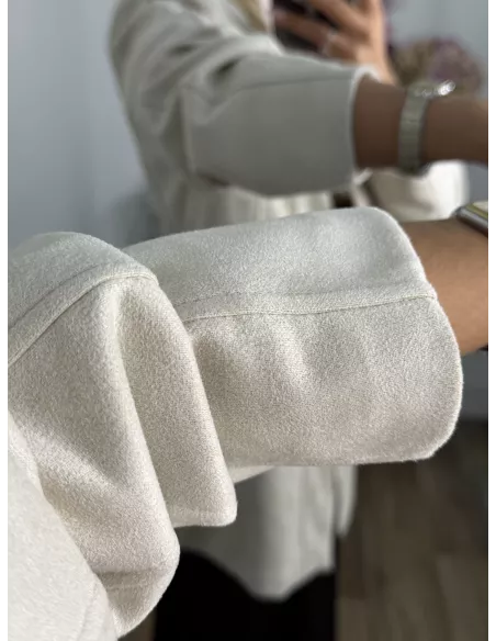 Chaqueta Adri antelina hueso