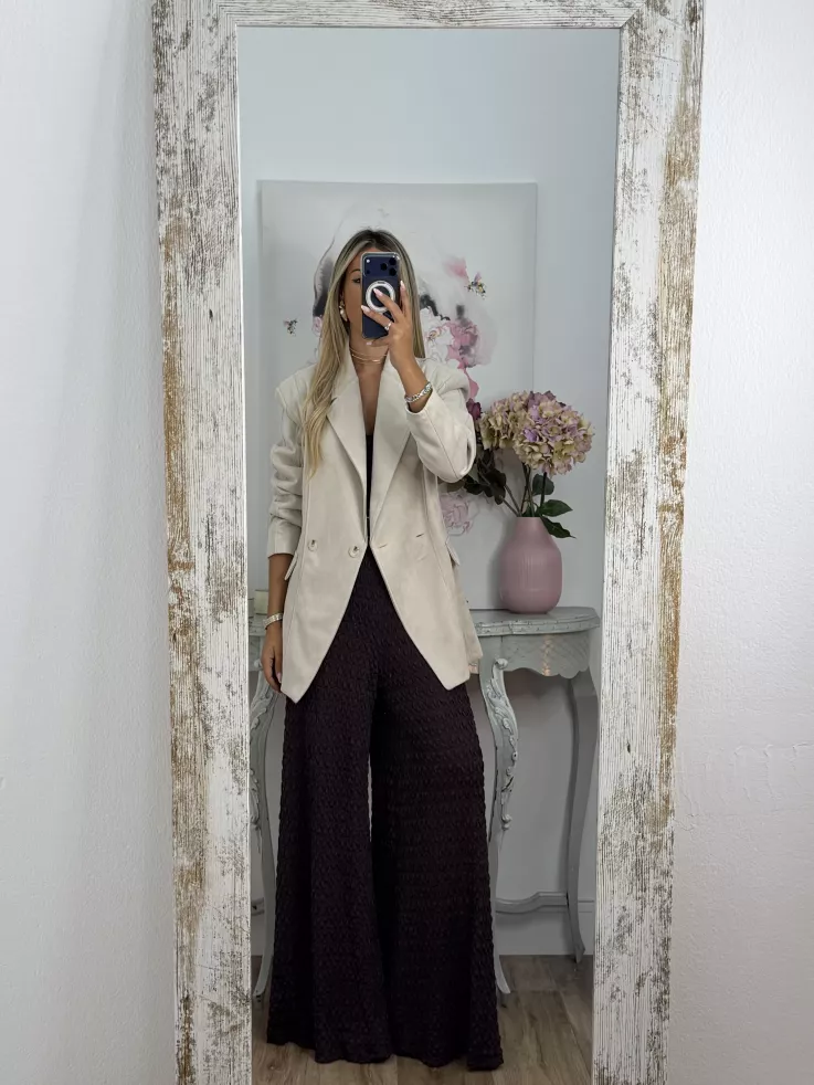 Chaqueta Adri antelina hueso