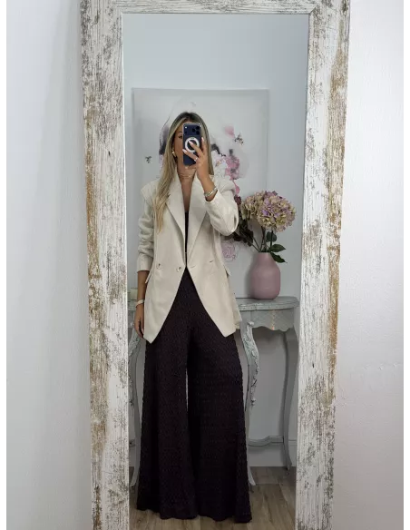 Chaqueta Adri antelina hueso