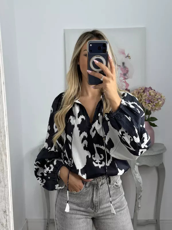 Camisa Godó negra y blanca