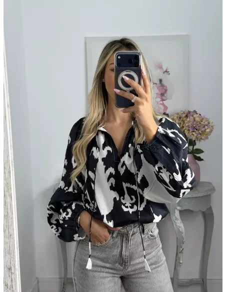 Camisa Godó negra y blanca