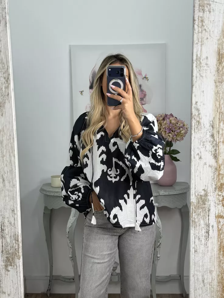 Camisa Godó negra y blanca