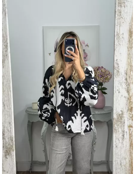 Camisa Godó negra y blanca