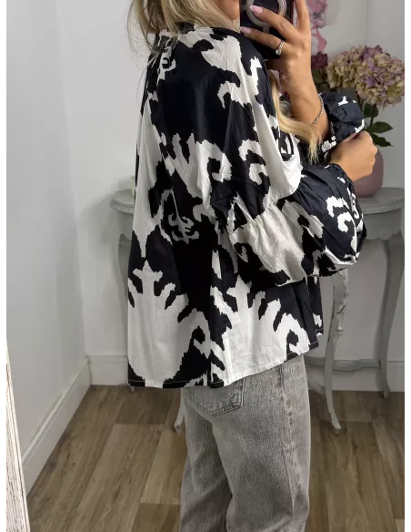 Camisa Godó negra y blanca