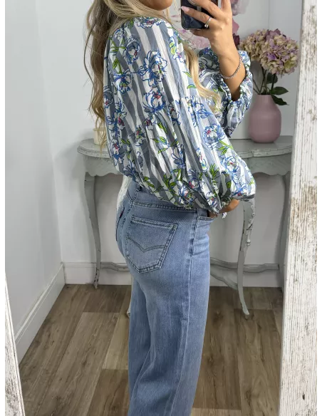 Camisa Godó gris y verde