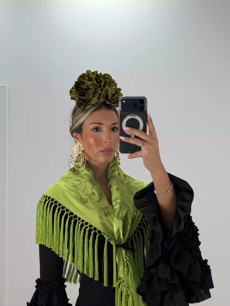 Flor Peonia verde manzana