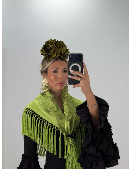 Flor Peonia verde manzana