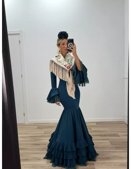 Vestido Belmonte azul petróleo