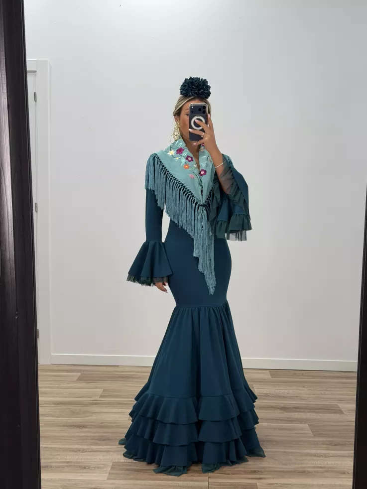 Vestido Belmonte azul petróleo