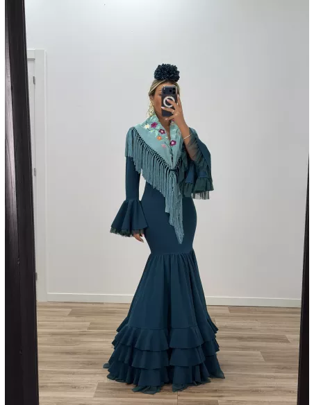 Vestido Belmonte azul petróleo