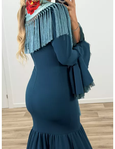 Vestido Belmonte azul petróleo