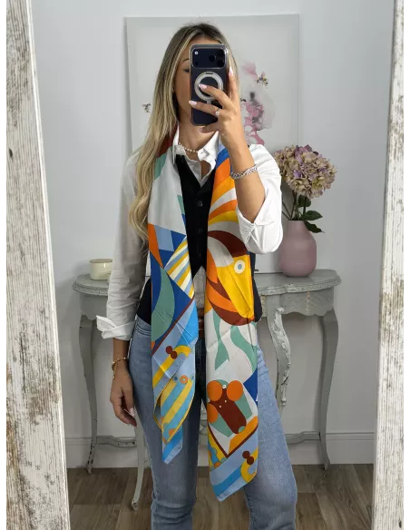 Pañuelo caballo tonos azul