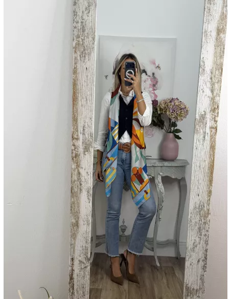 Pañuelo caballo tonos azul