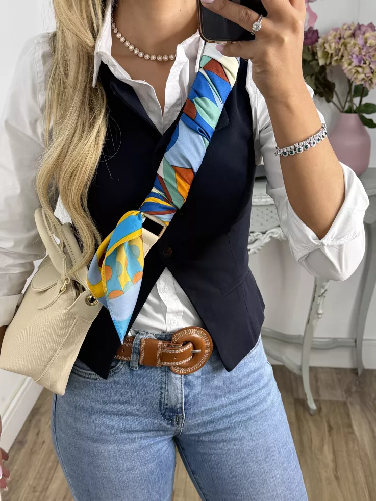 Chaleco ajustado azul marino