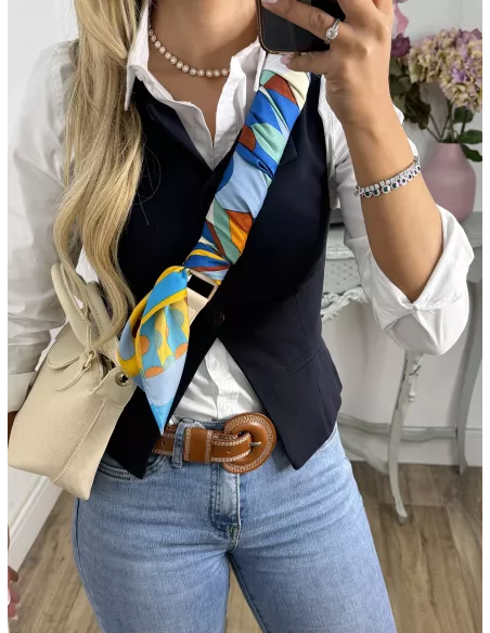 Chaleco ajustado azul marino