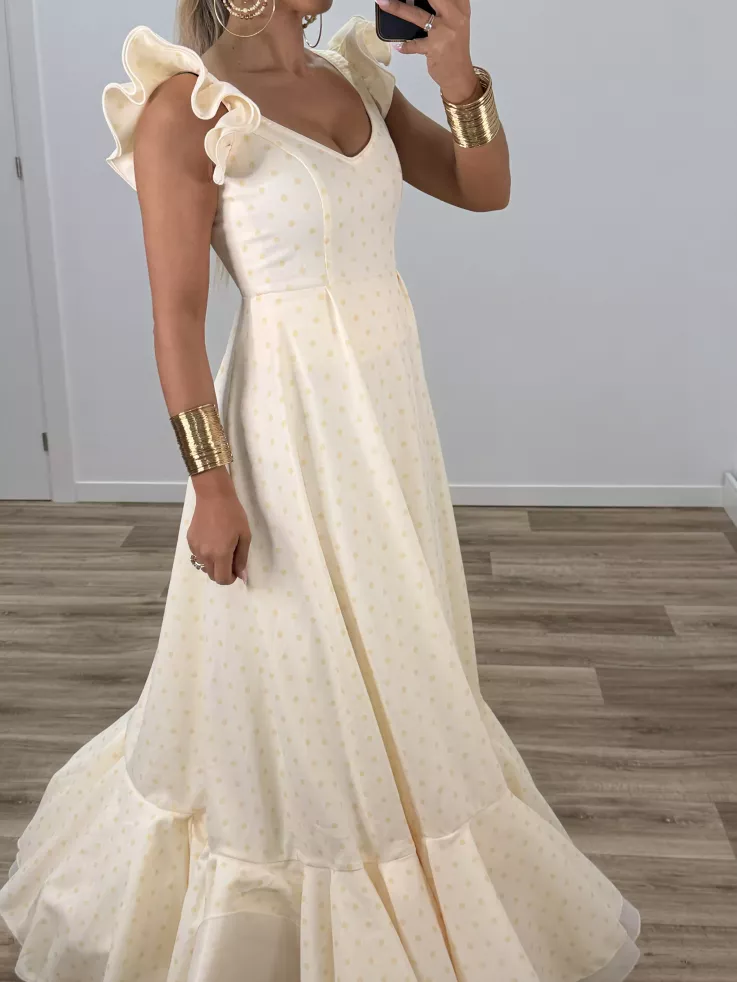 Bata de lunares vainilla