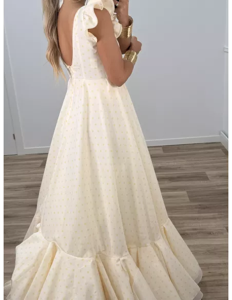 Bata de lunares vainilla