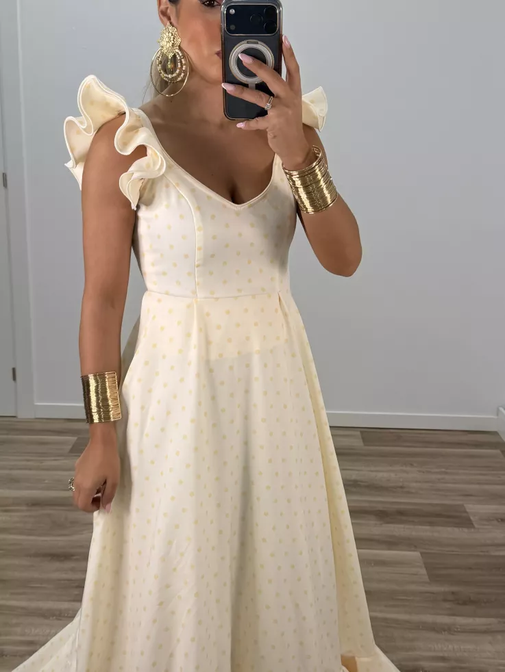 Bata de lunares vainilla